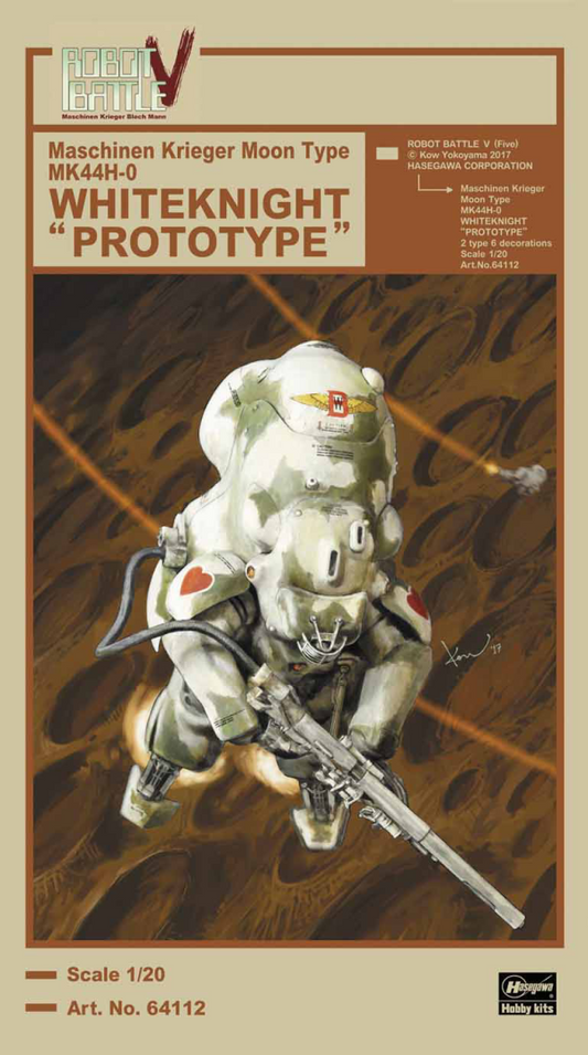 Hasegawa 1/20 ROBOT BATTLE V(Five) Maschinen Krieger Moon Type MK44H-0 WHITEKNIGHT "PROTOTYPE"